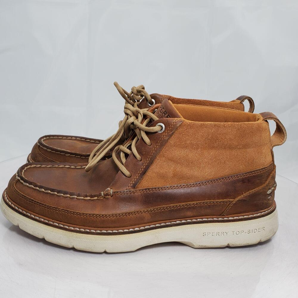 Sperry Top-Sider Plushwave Lug Chukka Boots Men 10.5 Leather Boat Ankle STS23611